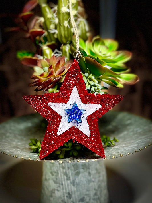 3D Red, White & Blue Star