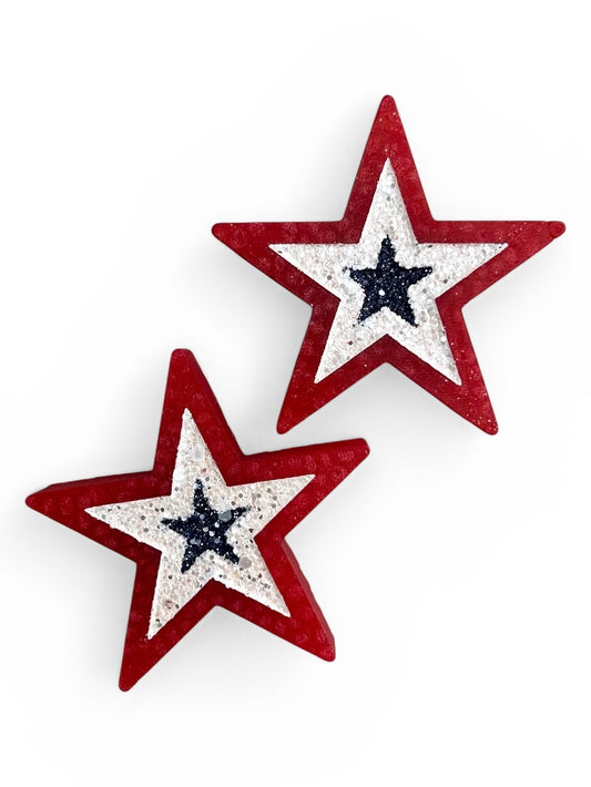 NEW! Red White & Blue Star Vent Clip Set