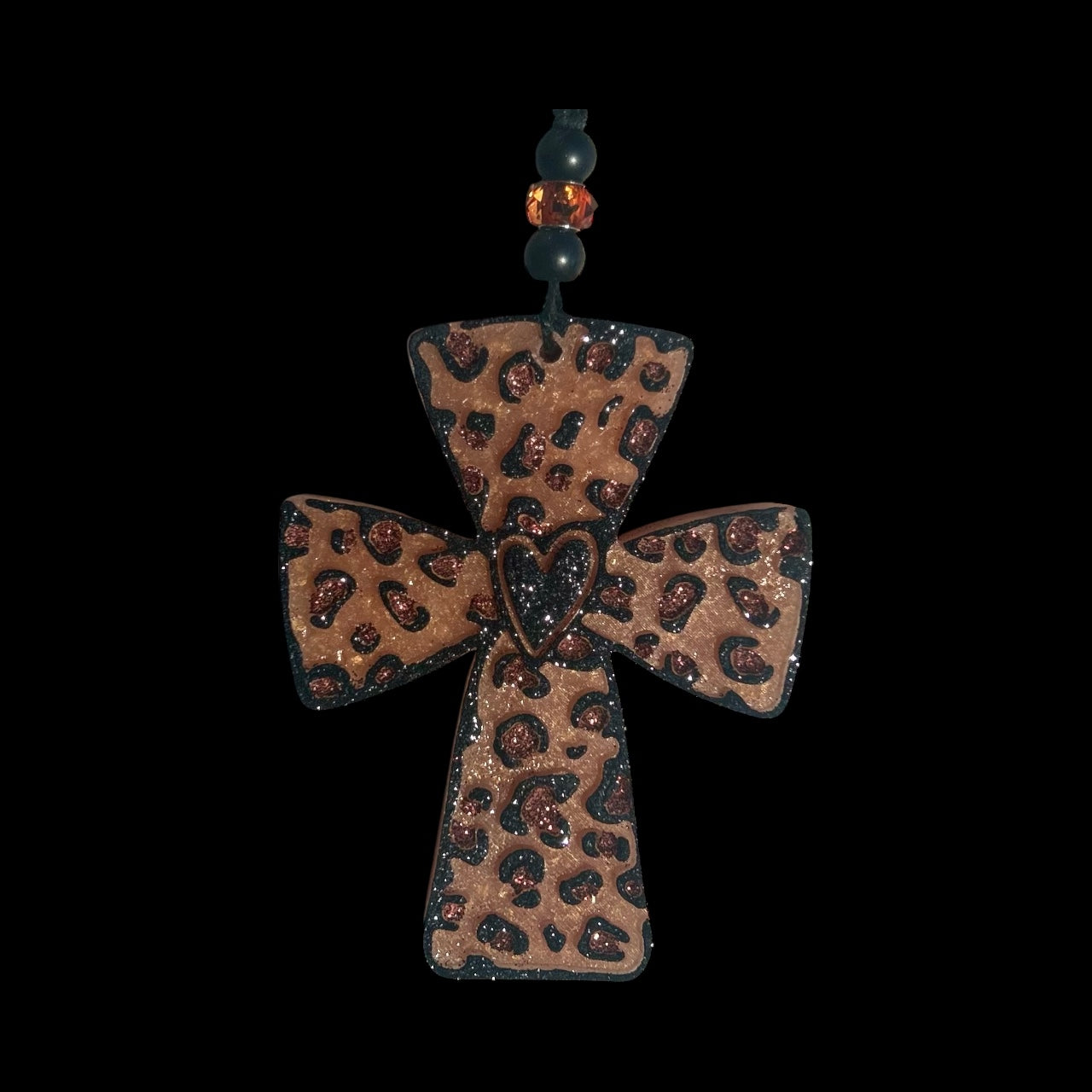 NEW! Leopard Heart Cross