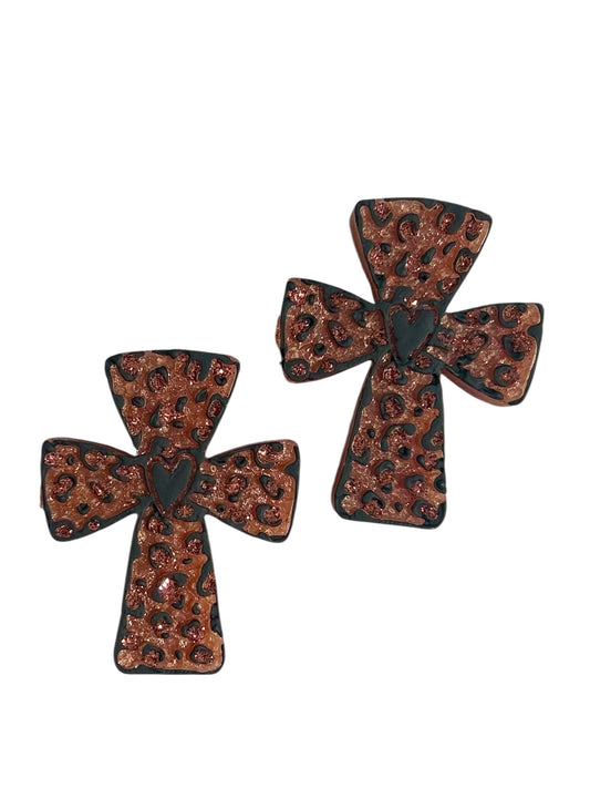 NEW! Leopard Heart Cross Vent Clip