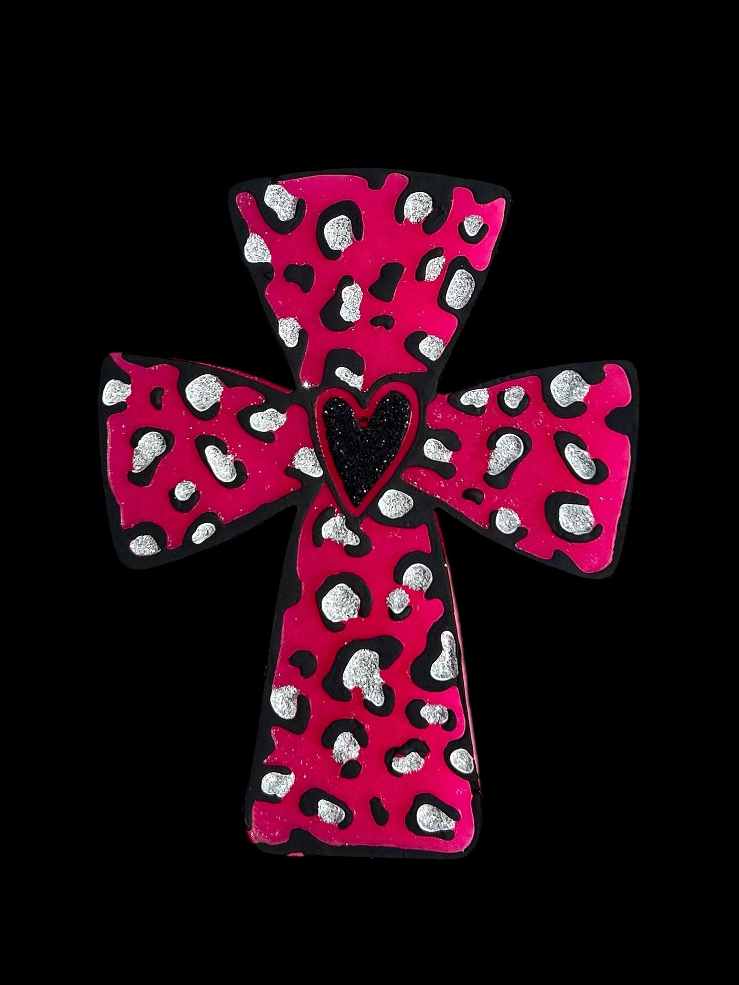 NEW! Leopard Heart Cross