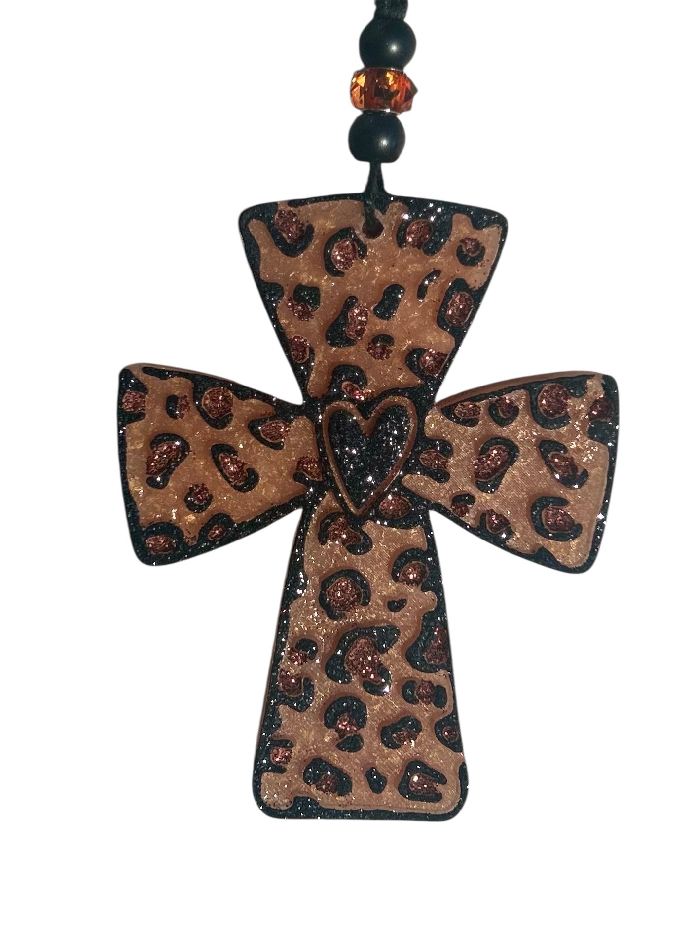 NEW! Leopard Heart Cross
