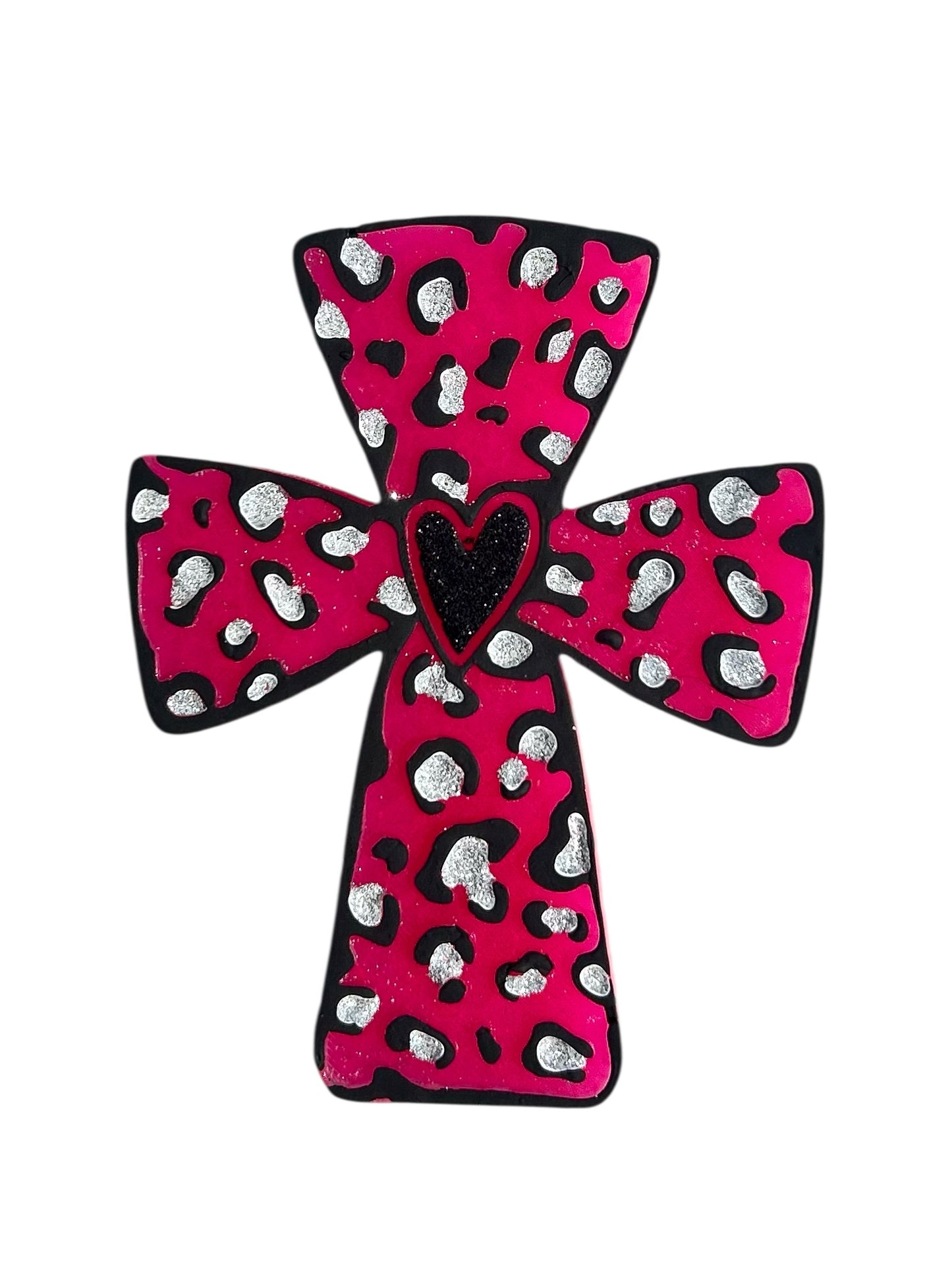 NEW! Leopard Heart Cross
