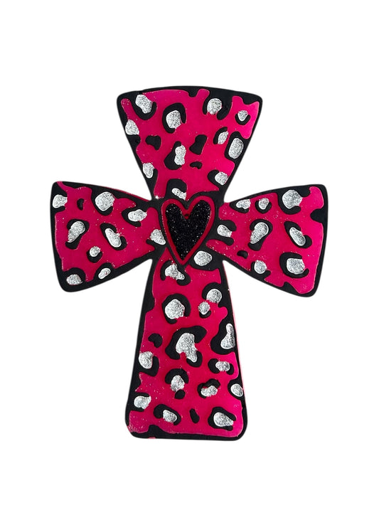 NEW! Leopard Heart Cross